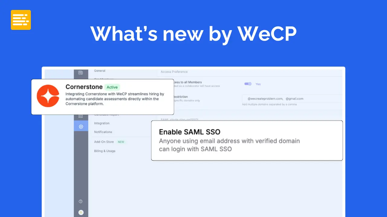 What's New by WeCP: Introducing Single Sign-On, Cornerstone integration